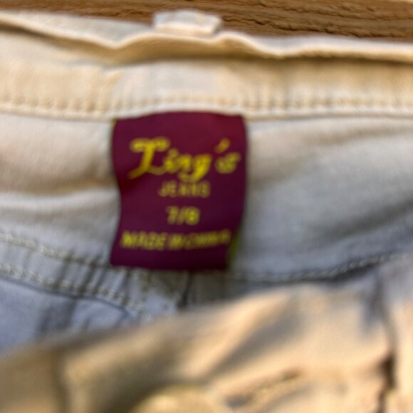Lings Jeans Womens Tan Stretchy Shorts Size 7/8 Cotton & Spandex - Picture 2 of 12